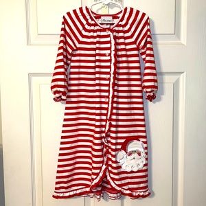 NWOT Delaney girls size 3T Santa red stripe ruffle gown